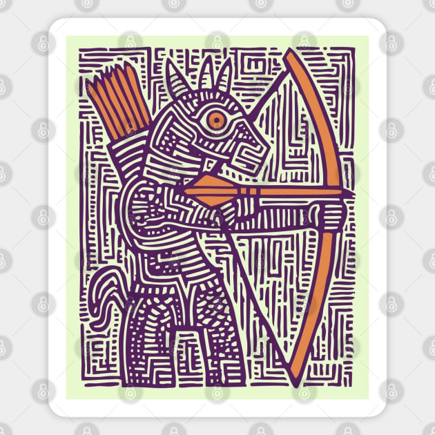 Greek Mythology Centaur Archer Folk Art Magnet by TuncGK